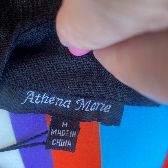 Athena Marie - black aline dress with pockets - viscose $ linen - Picture 9 of 13